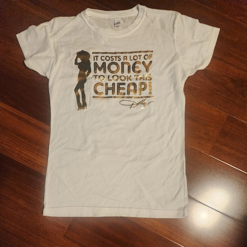 White & Gold Dolly Parton Quote Tshirt